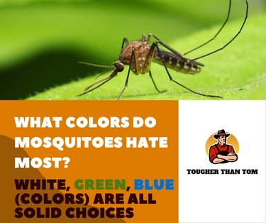 What colors mosquitos hate: White, green, blue (colors) are all solid choices